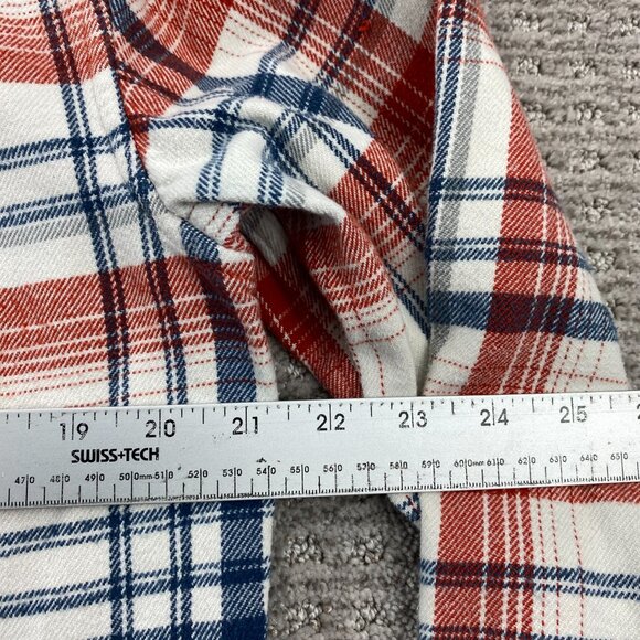 The North Face Flannel Shirt Men Medium M Plaid Orange Blue White Button Up - Picture 9 of 10